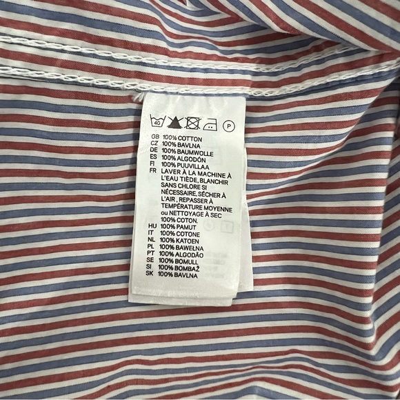 H&M L.O.O.G. Long Sleeve Button Down Stripped Shirt Men's Size Medium - Picture 7 of 8
